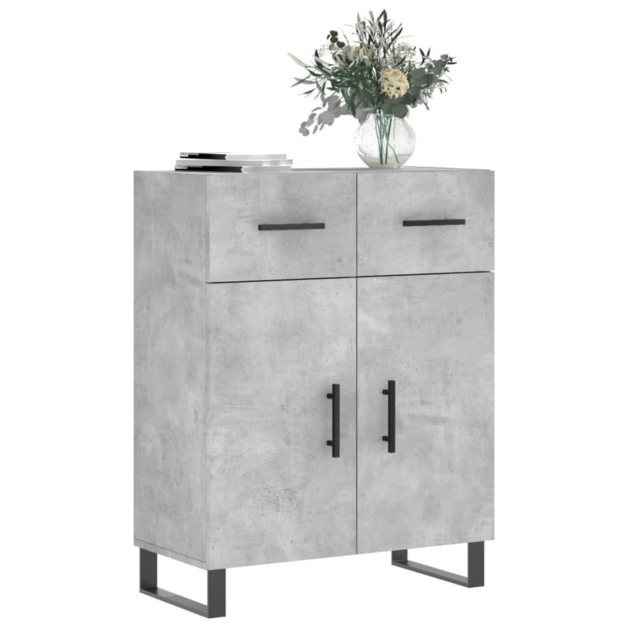 Dressoir 69,5X34X90 Cm Bewerkt Hout Betongrijs