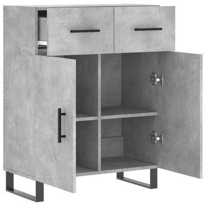 Dressoir 69,5X34X90 Cm Bewerkt Hout Betongrijs