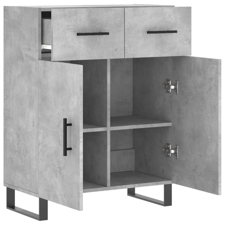 Dressoir 69,5X34X90 Cm Bewerkt Hout Betongrijs