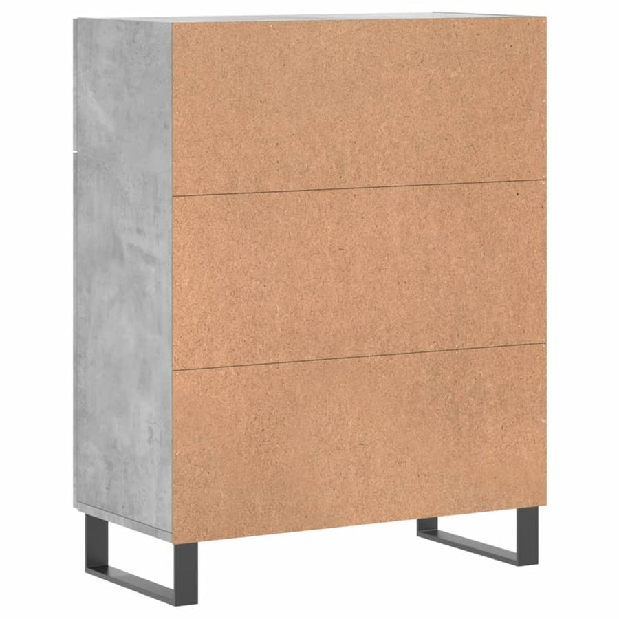 Dressoir 69,5X34X90 Cm Bewerkt Hout Betongrijs