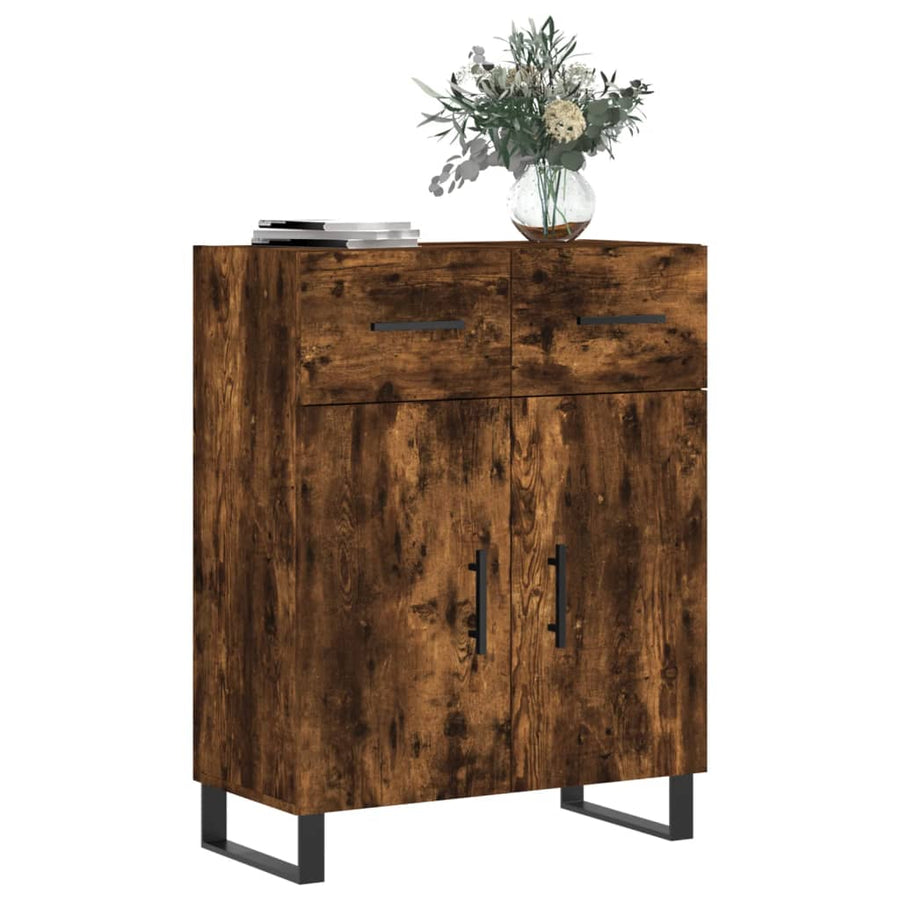 Dressoir 69,5x34x90 cm bewerkt hout gerookt eikenkleurig