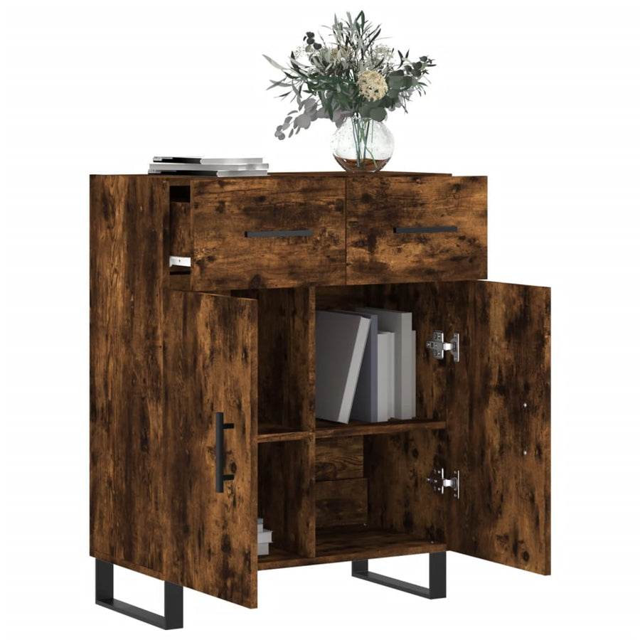 Dressoir 69,5x34x90 cm bewerkt hout gerookt eikenkleurig