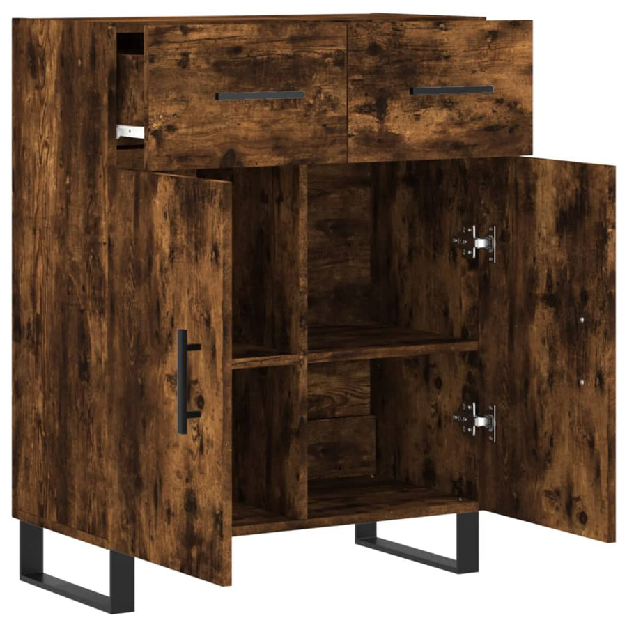 Dressoir 69,5x34x90 cm bewerkt hout gerookt eikenkleurig
