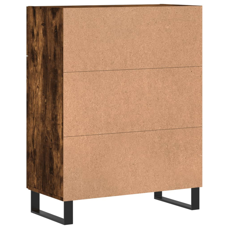 Dressoir 69,5x34x90 cm bewerkt hout gerookt eikenkleurig