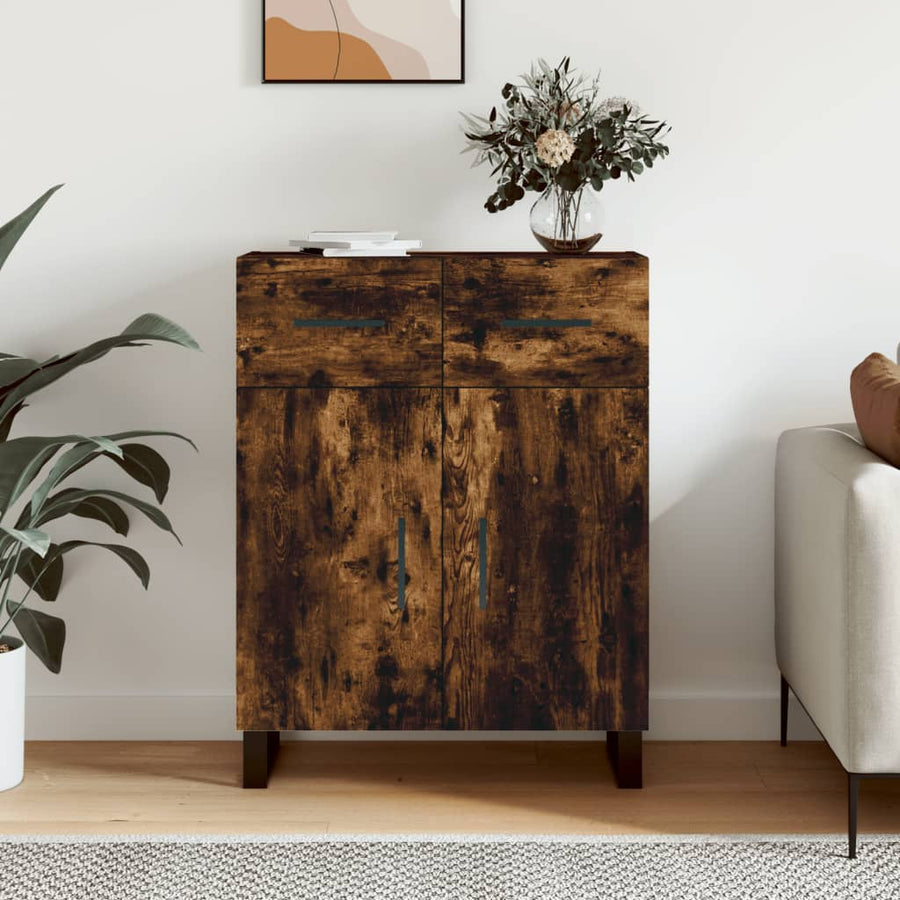 Dressoir 69,5x34x90 cm bewerkt hout gerookt eikenkleurig