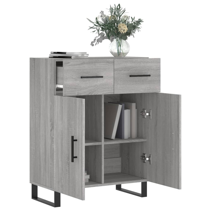 Dressoir 69,5X34X90 Cm Bewerkt Hout Grijs Sonoma Eikenkleurig