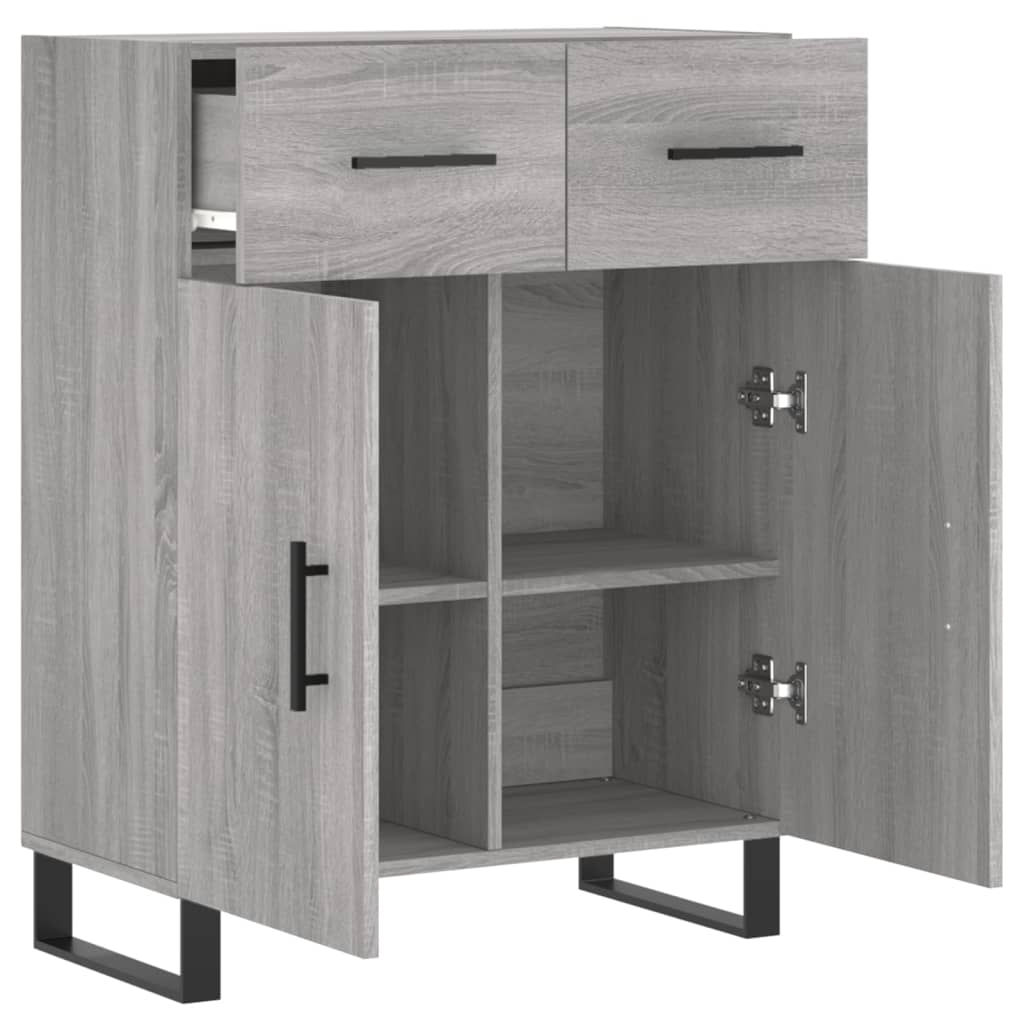 Dressoir 69,5X34X90 Cm Bewerkt Hout Grijs Sonoma Eikenkleurig