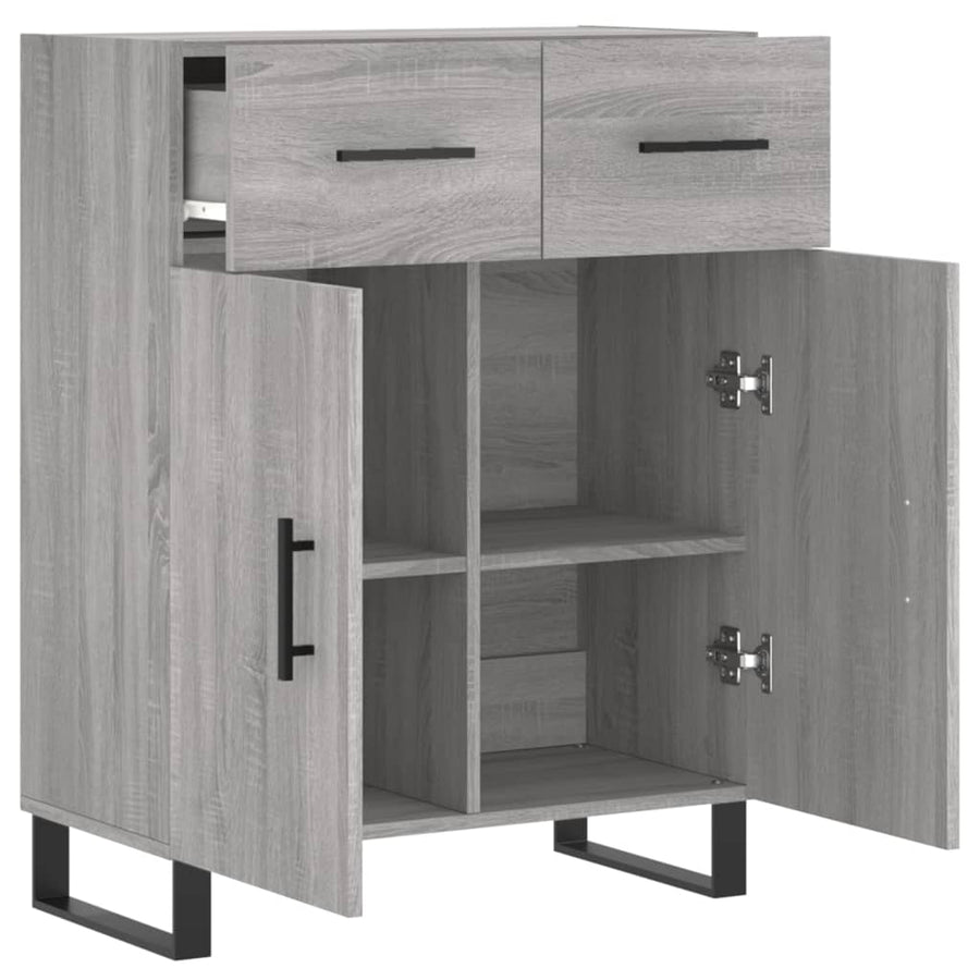 Dressoir 69,5X34X90 Cm Bewerkt Hout Grijs Sonoma Eikenkleurig