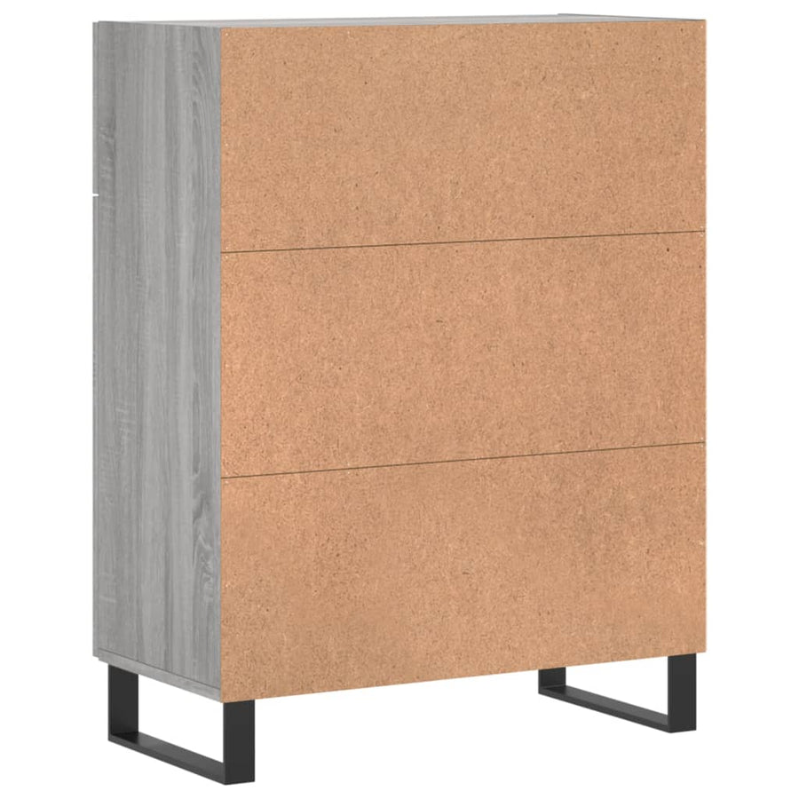 Dressoir 69,5X34X90 Cm Bewerkt Hout Grijs Sonoma Eikenkleurig