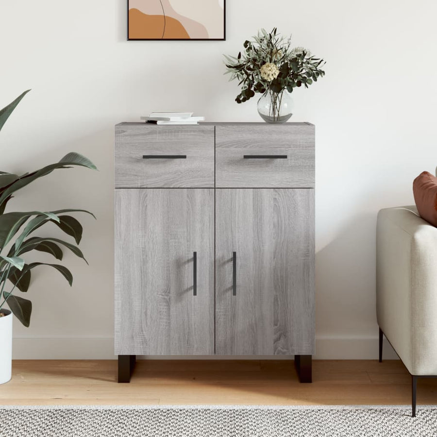 Dressoir 69,5X34X90 Cm Bewerkt Hout Grijs Sonoma Eikenkleurig