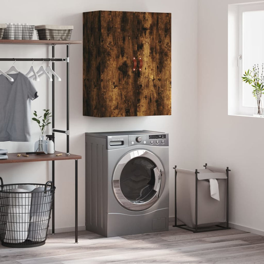 Wandkast 69,5x34x90 cm gerookt eikenkleurig