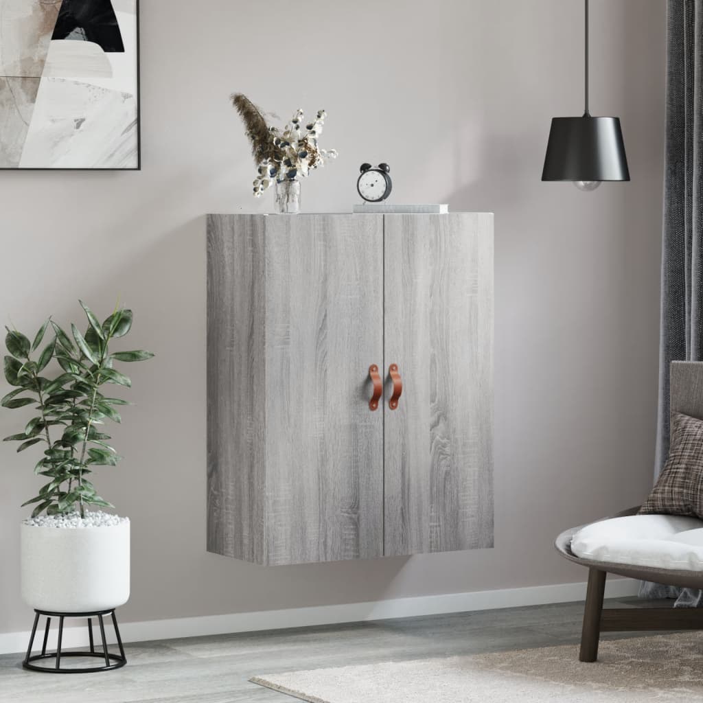 Wandkast 69,5X34X90 Cm Grijs Sonoma Eikenkleurig