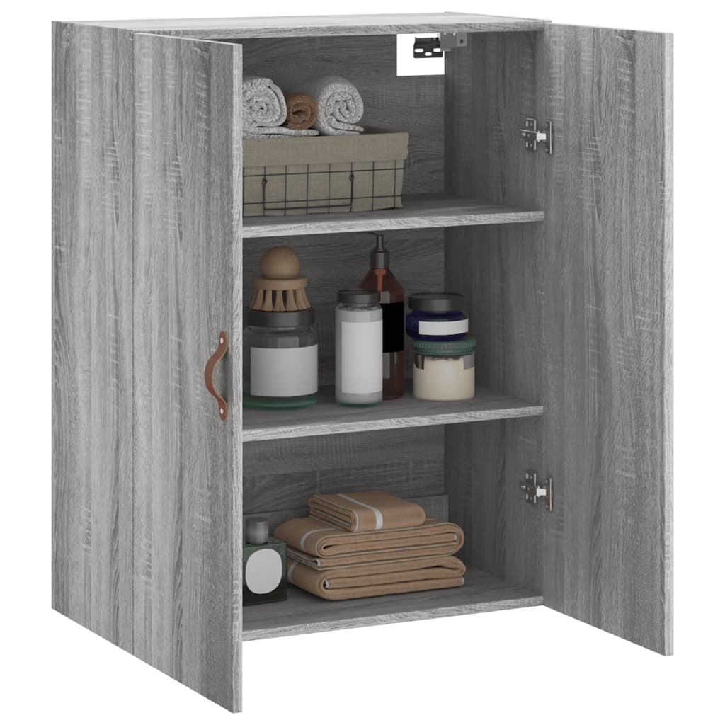 Wandkast 69,5X34X90 Cm Grijs Sonoma Eikenkleurig