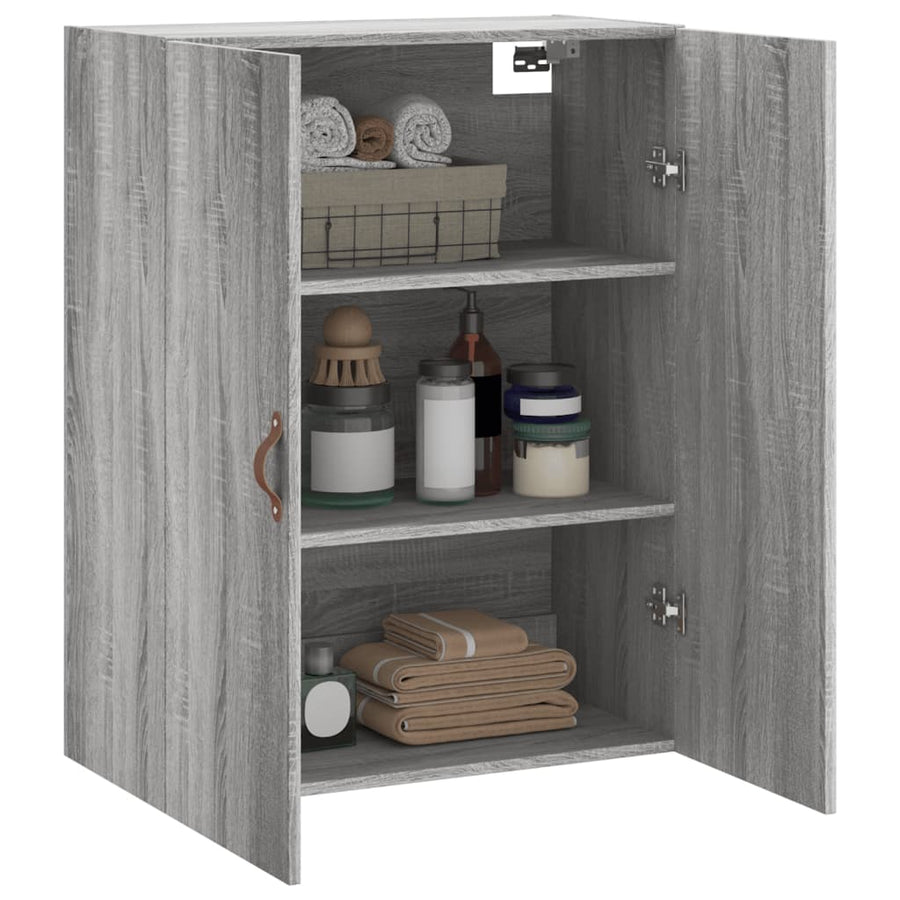 Wandkast 69,5X34X90 Cm Grijs Sonoma Eikenkleurig
