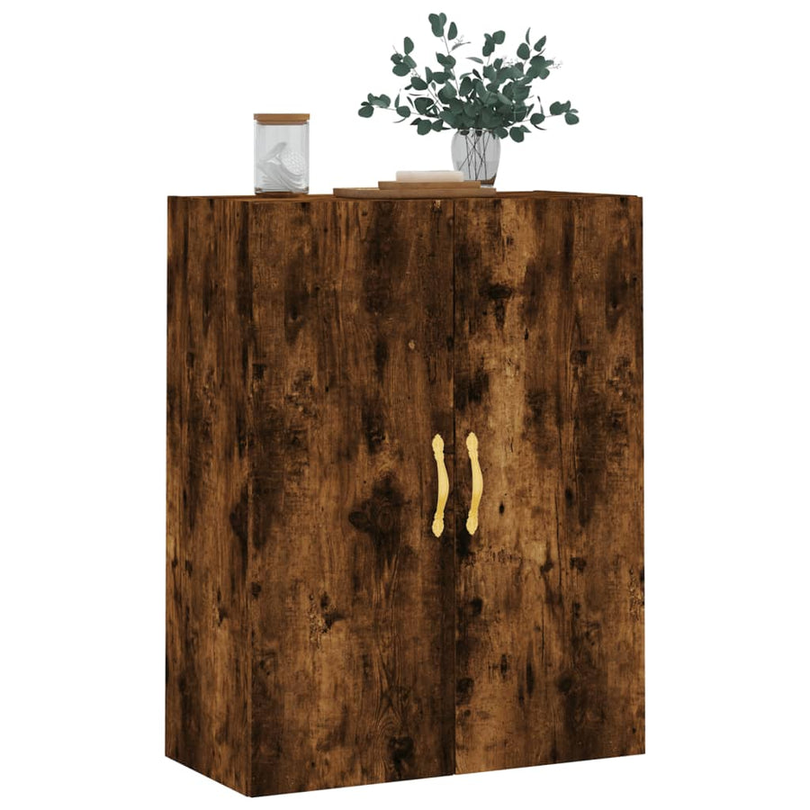 Wandkast 69,5X34X90 Cm Gerookt Eikenkleurig