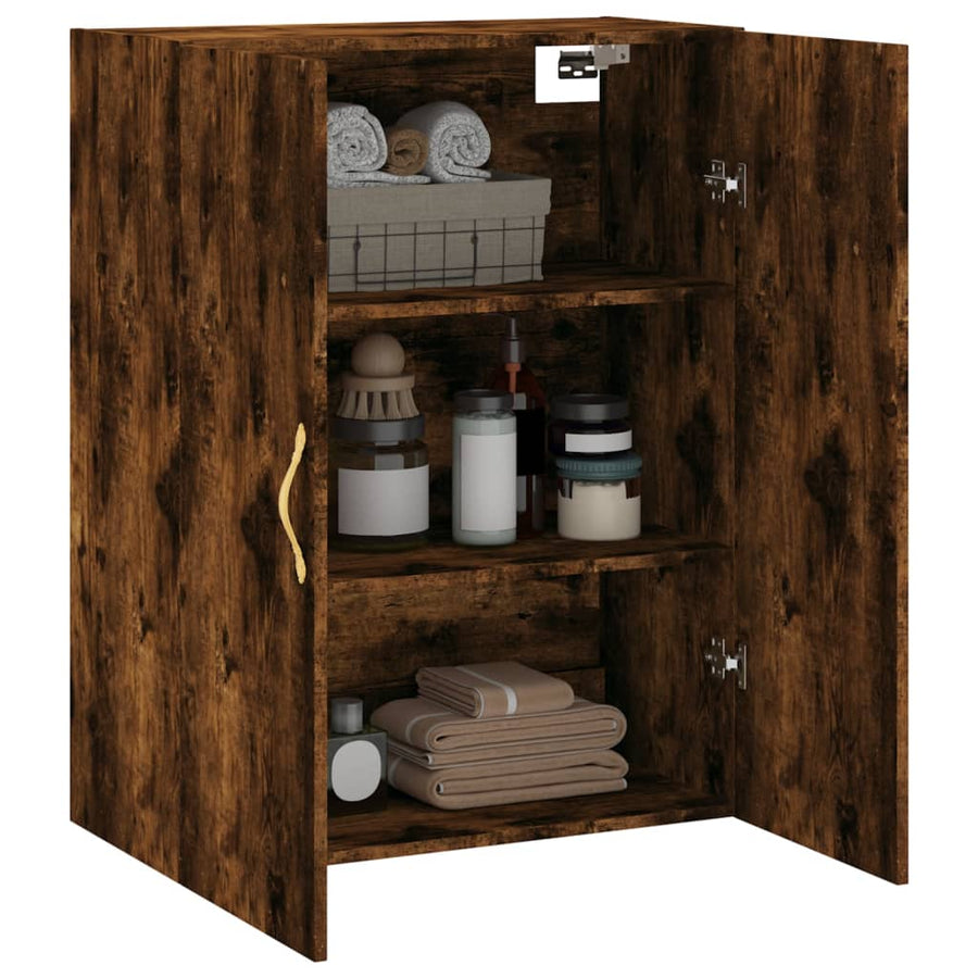 Wandkast 69,5X34X90 Cm Gerookt Eikenkleurig