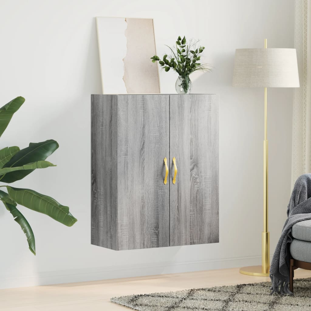Wandkast 69,5X34X90 Cm Grijs Sonoma Eikenkleurig