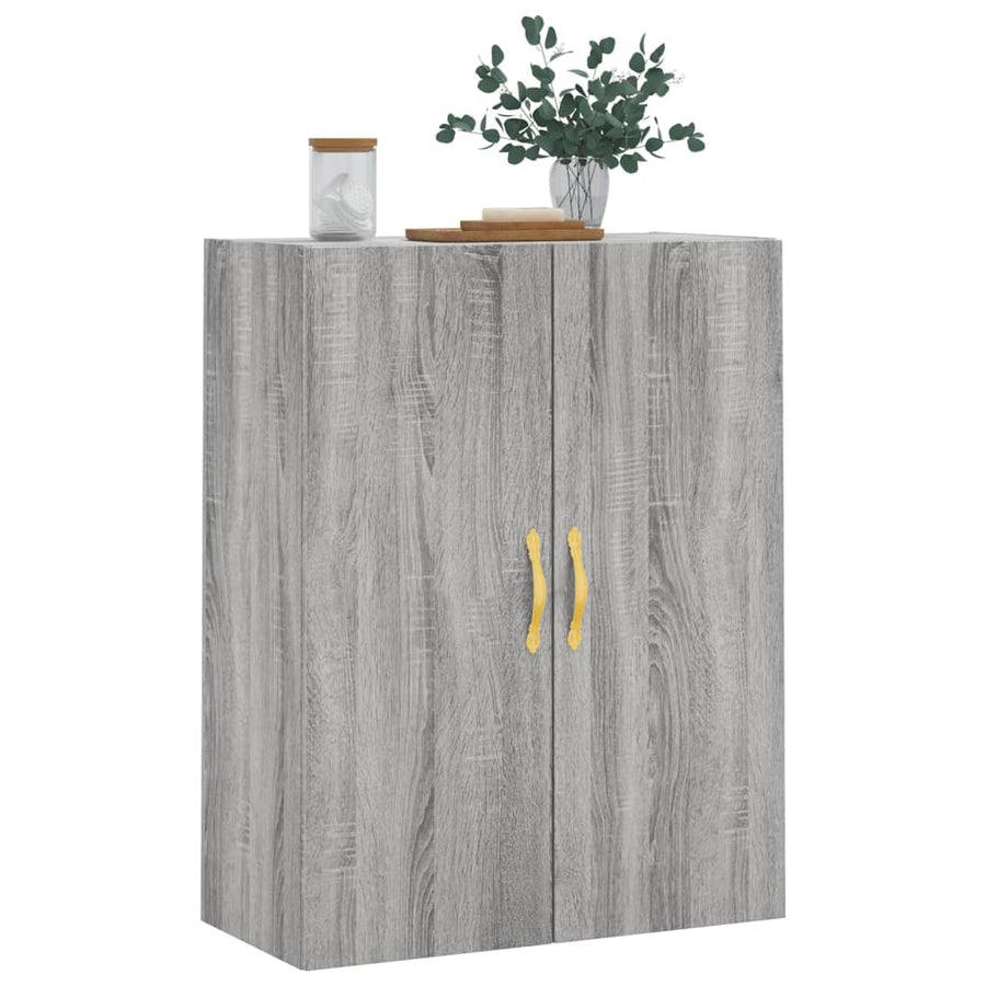 Wandkast 69,5X34X90 Cm Grijs Sonoma Eikenkleurig
