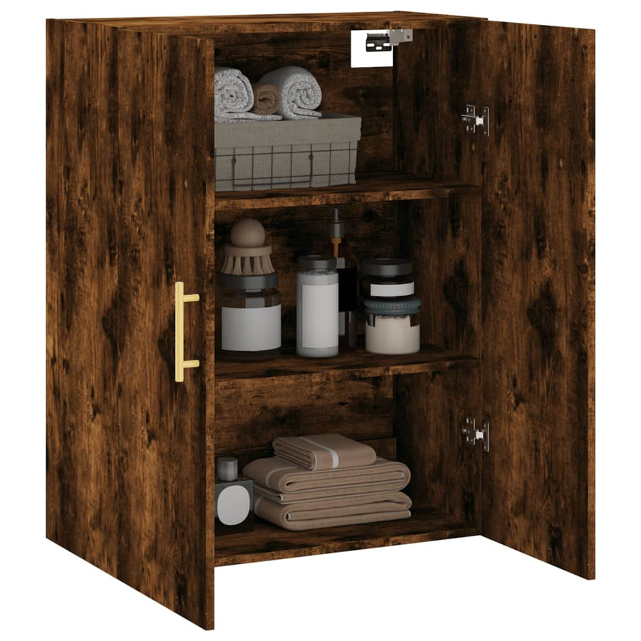 Wandkast 69,5X34X90 Cm Kleurig Gerookt eiken