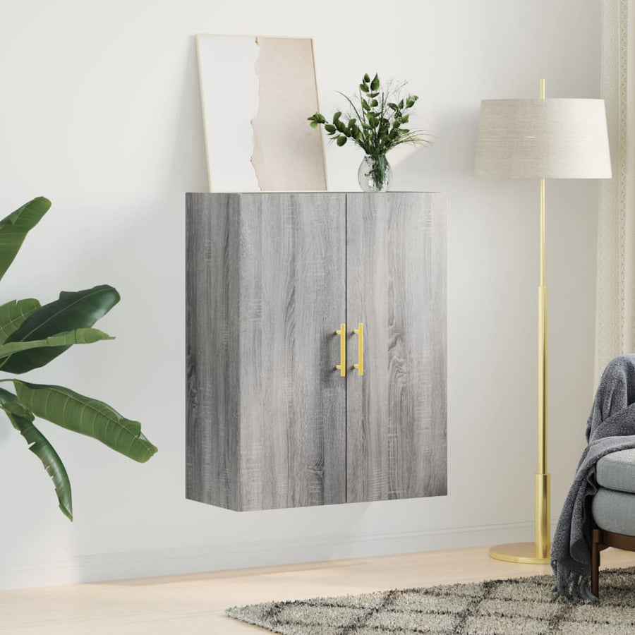 Wandkast 69,5X34X90 Cm Grijs Sonoma Eikenkleurig