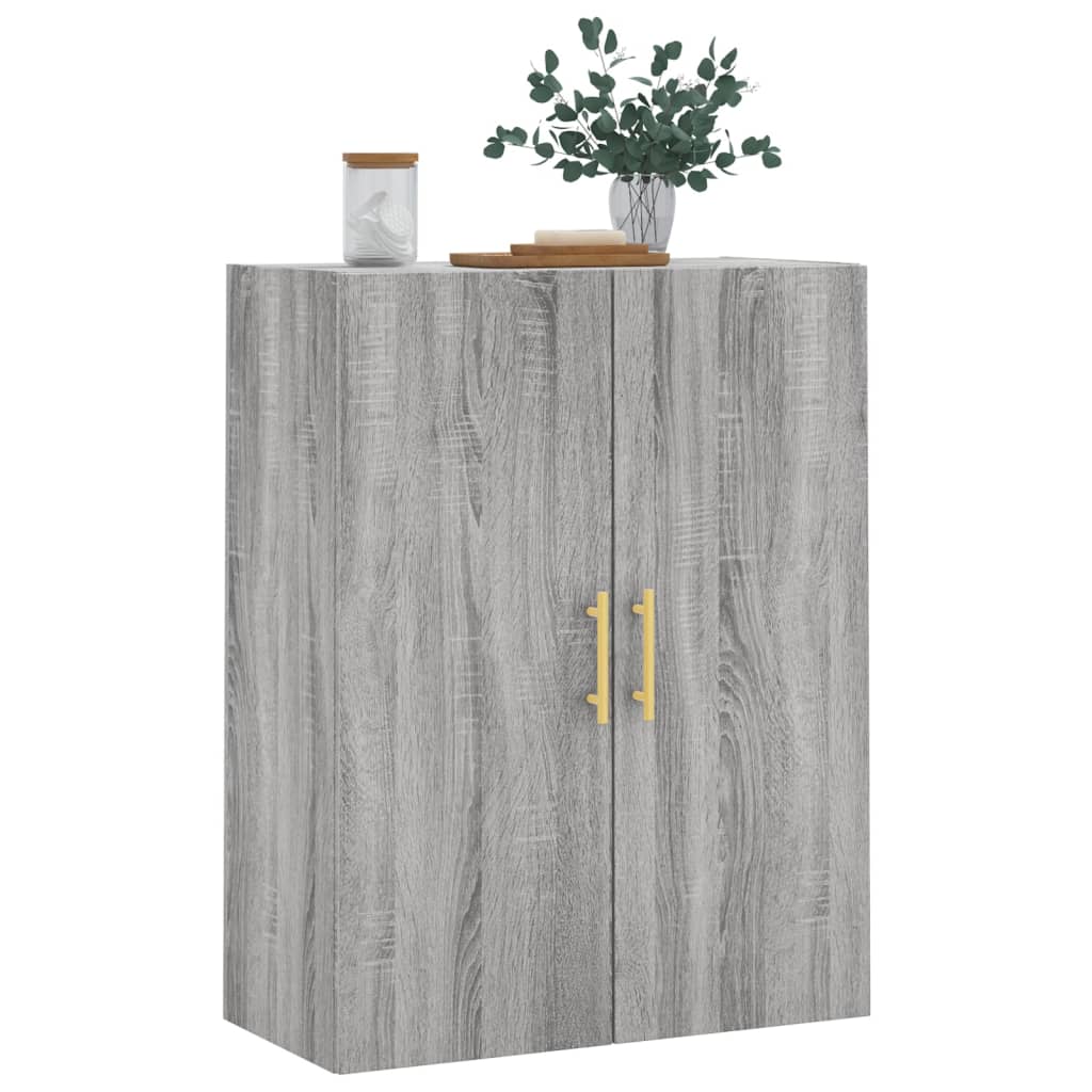 Wandkast 69,5X34X90 Cm Grijs Sonoma Eikenkleurig