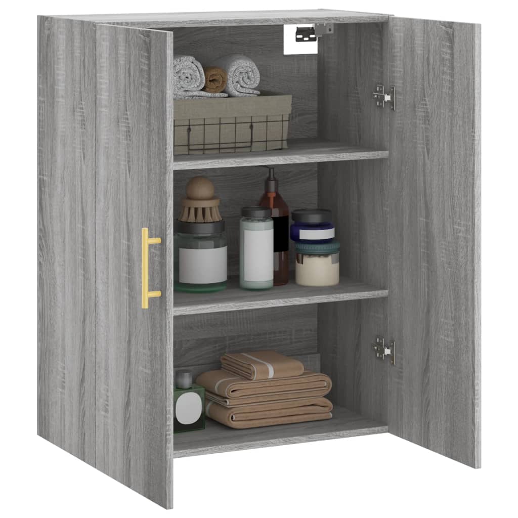 Wandkast 69,5X34X90 Cm Grijs Sonoma Eikenkleurig