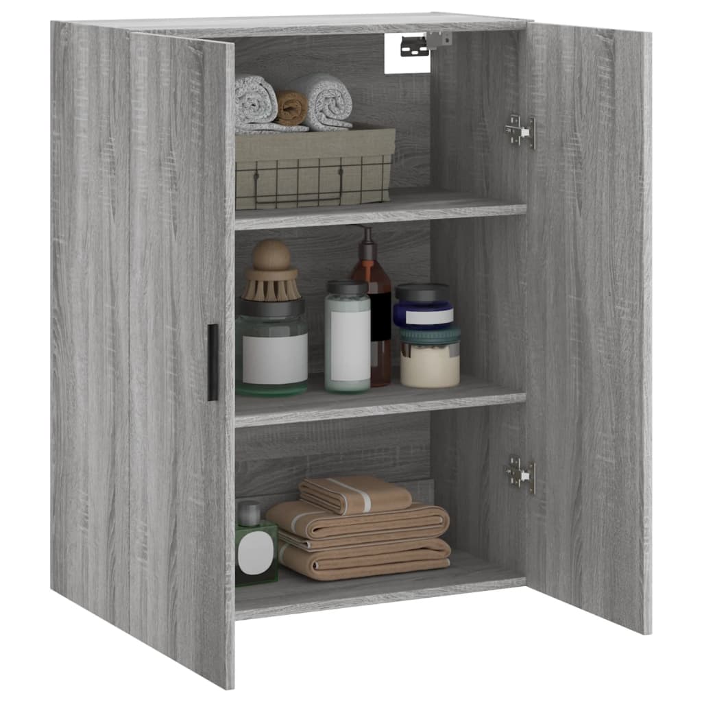 Hangkast 69,5X34X90 Cm Grijs Sonoma Eikenkleurig