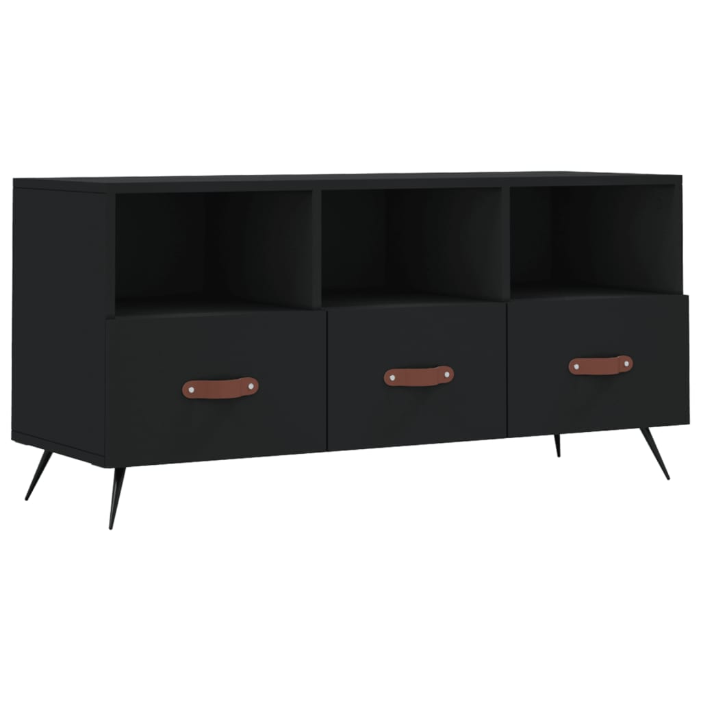 Tv-Meubel 02X36X50 Cm Bewerkt Hout Zwart