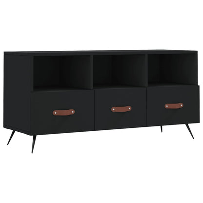 Tv-Meubel 02X36X50 Cm Bewerkt Hout Zwart