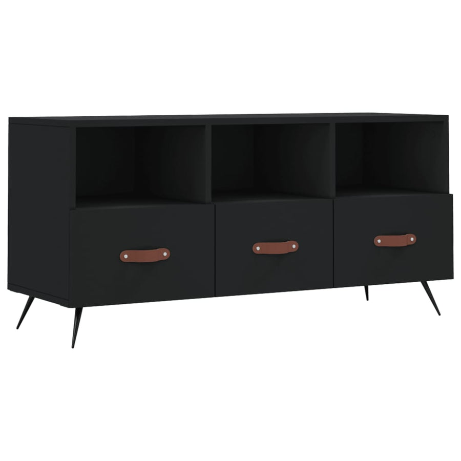Tv-Meubel 02X36X50 Cm Bewerkt Hout Zwart