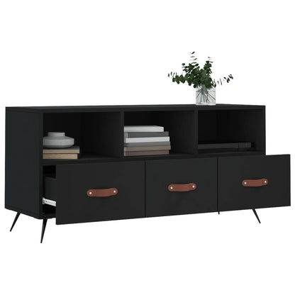 Tv-Meubel 02X36X50 Cm Bewerkt Hout Zwart