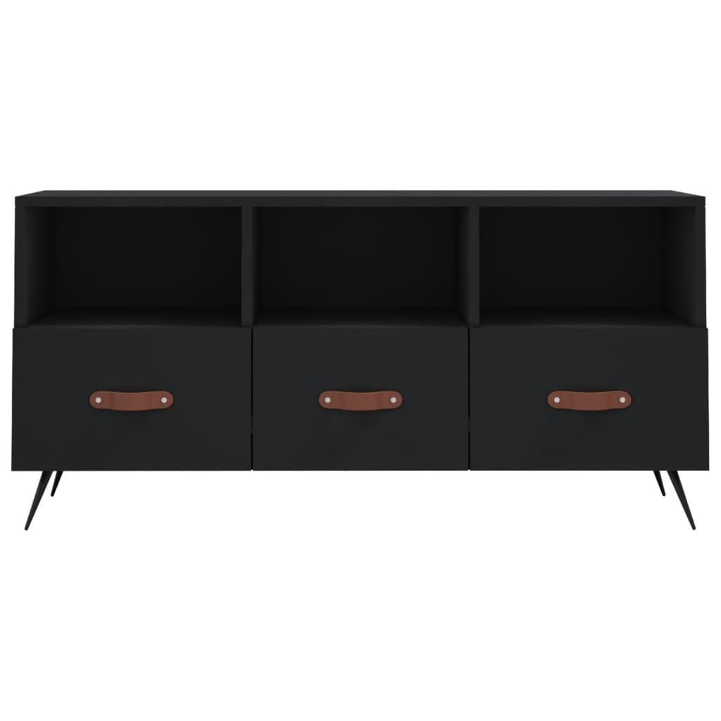 Tv-Meubel 02X36X50 Cm Bewerkt Hout Zwart