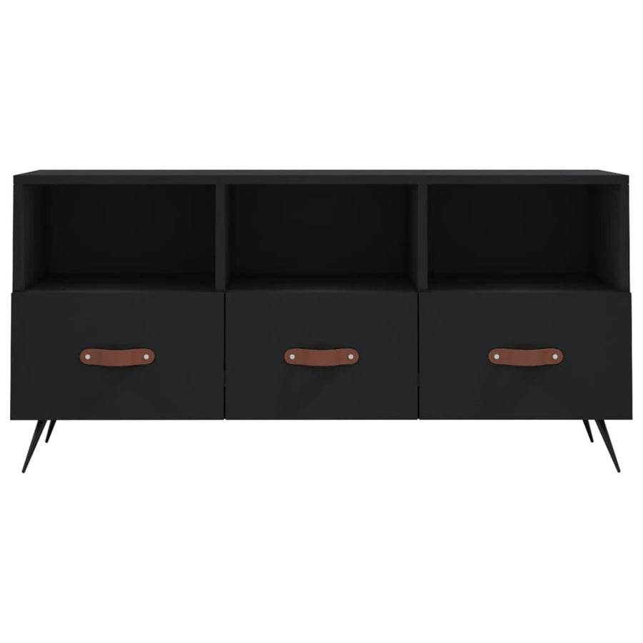 Tv-Meubel 02X36X50 Cm Bewerkt Hout Zwart