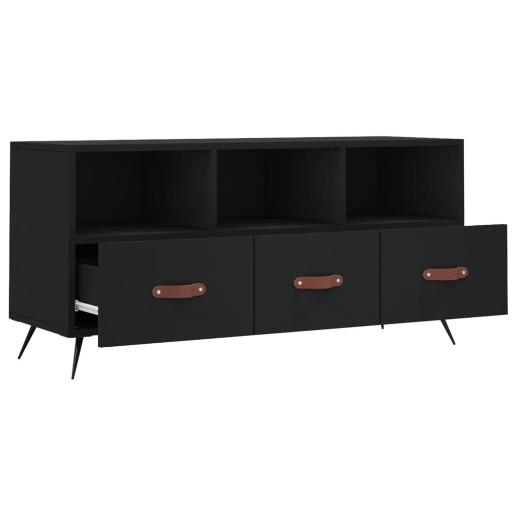 Tv-Meubel 02X36X50 Cm Bewerkt Hout Zwart