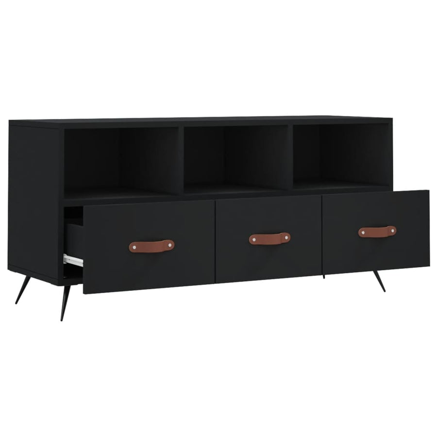 Tv-Meubel 02X36X50 Cm Bewerkt Hout Zwart