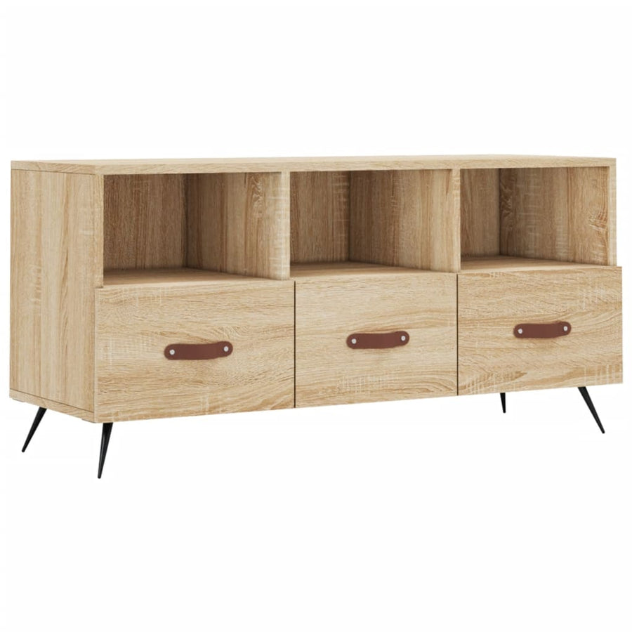 Tv-Meubel 02X36X50 Cm Bewerkt Hout Kleurig Sonoma eiken