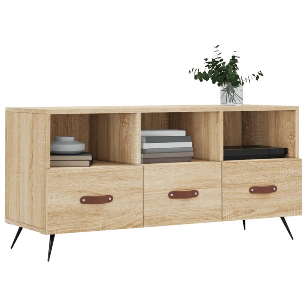 Tv-Meubel 02X36X50 Cm Bewerkt Hout Kleurig Sonoma eiken