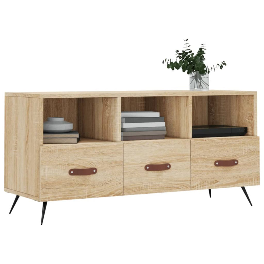 Tv-Meubel 02X36X50 Cm Bewerkt Hout Kleurig Sonoma eiken