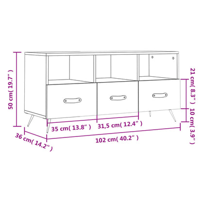 Tv-Meubel 02X36X50 Cm Bewerkt Hout Kleurig Sonoma eiken