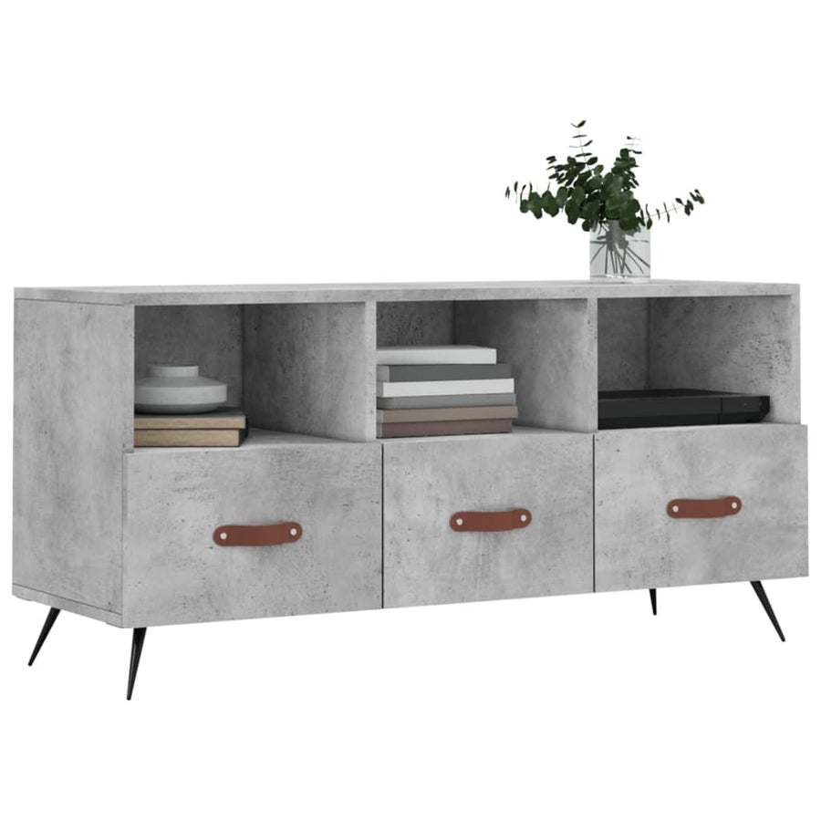 Tv-Meubel 02X36X50 Cm Bewerkt Hout Betongrijs