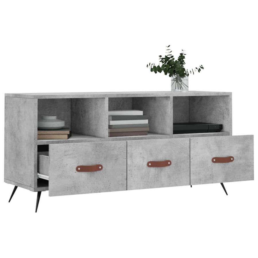 Tv-Meubel 02X36X50 Cm Bewerkt Hout Betongrijs