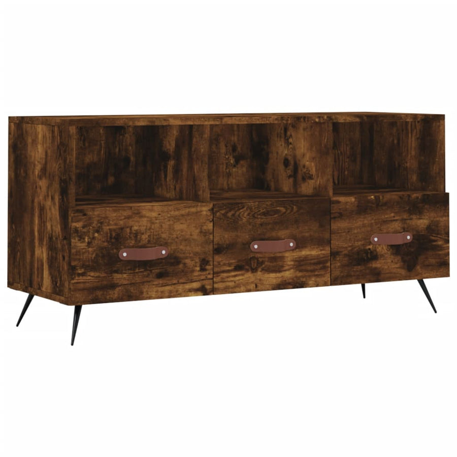 Tv-Meubel 02X36X50 Cm Bewerkt Hout Kleurig Gerookt eiken