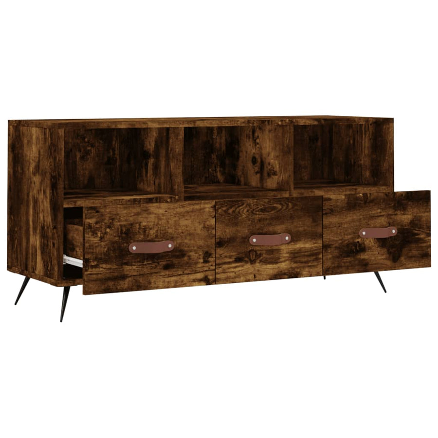 Tv-Meubel 02X36X50 Cm Bewerkt Hout Kleurig Gerookt eiken