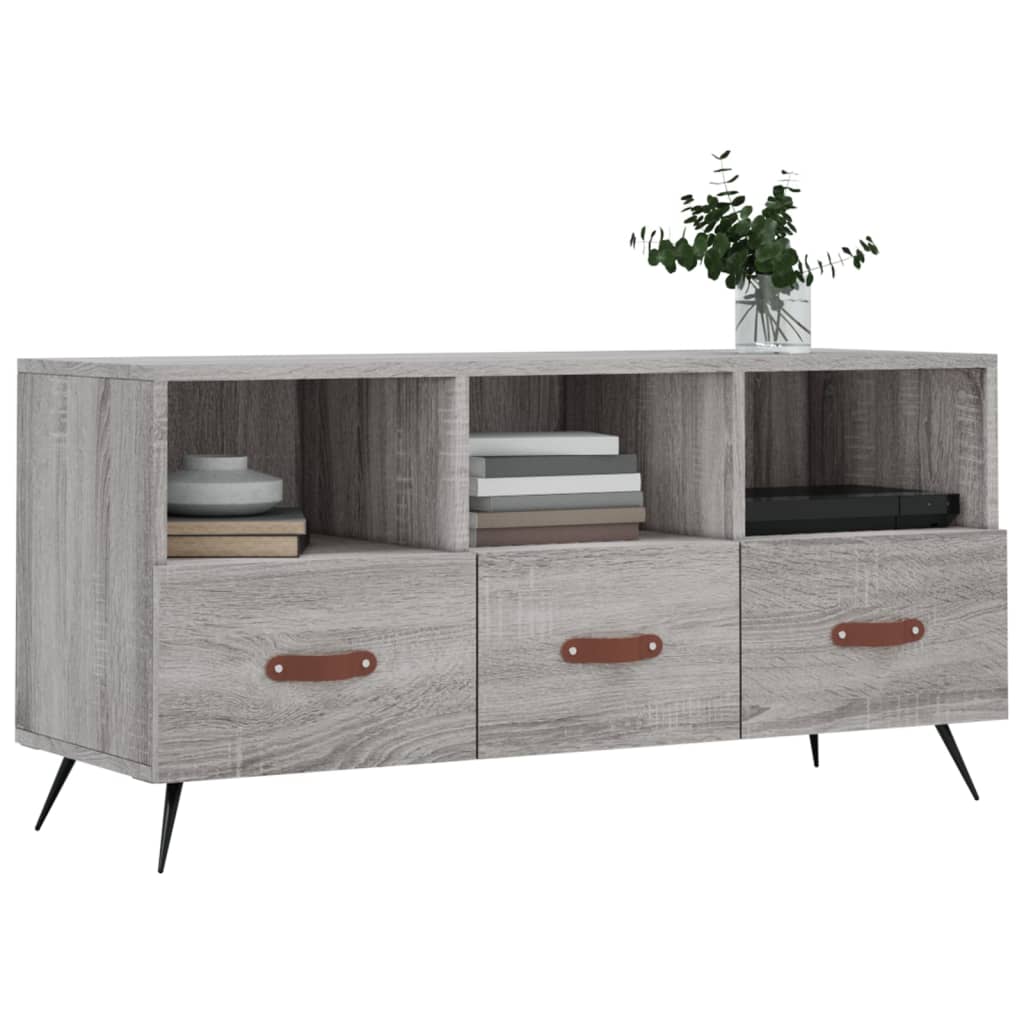 Tv-Meubel 02X36X50 Cm Bewerkt Hout Eikenkleurig Grijs sonoma