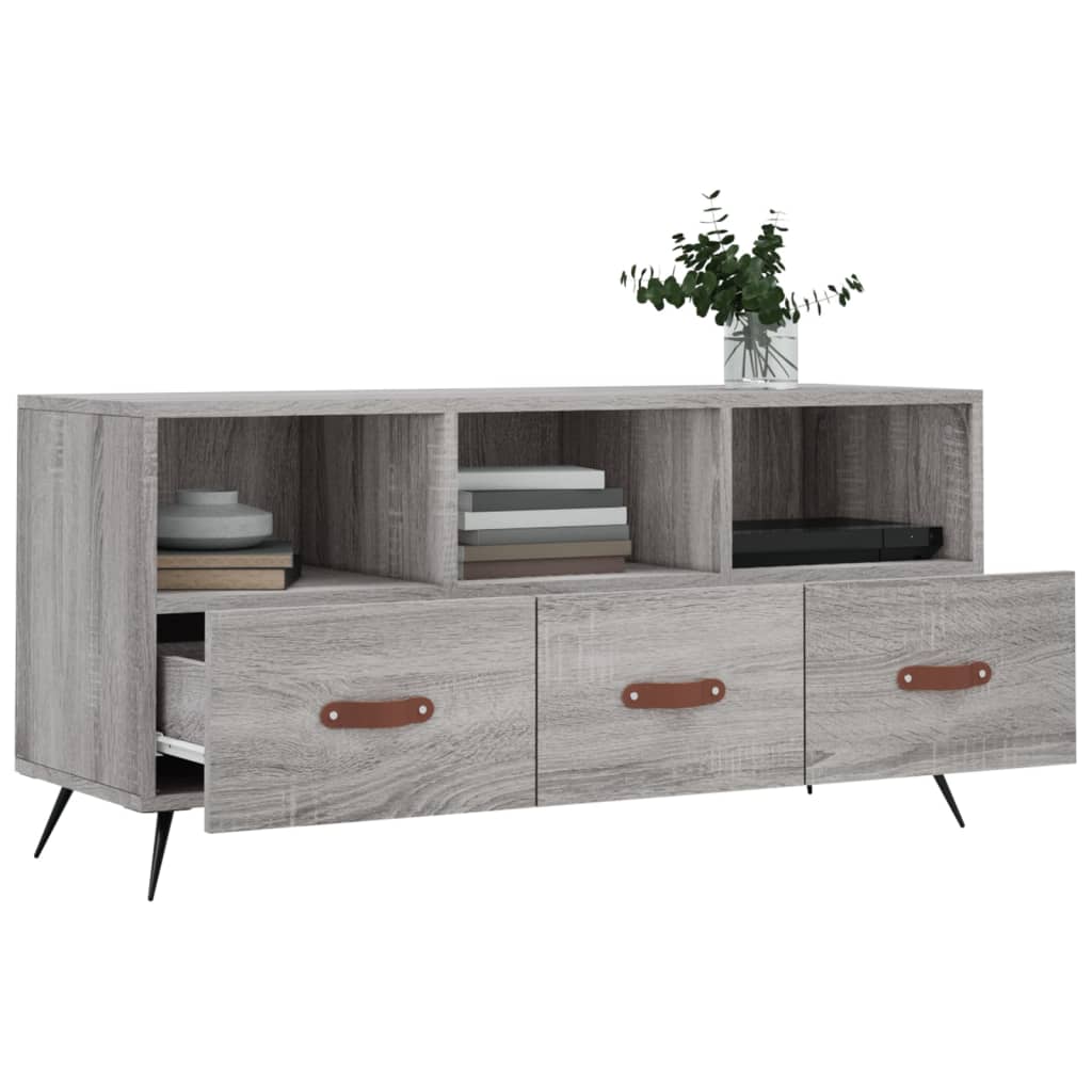 Tv-Meubel 02X36X50 Cm Bewerkt Hout Eikenkleurig Grijs sonoma
