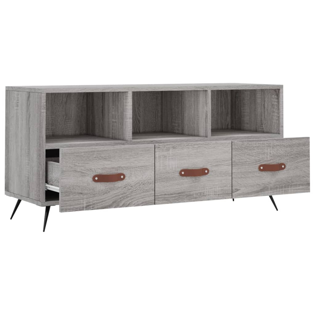 Tv-Meubel 02X36X50 Cm Bewerkt Hout Eikenkleurig Grijs sonoma