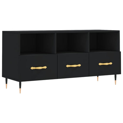 Tv-Meubel 02X36X50 Cm Bewerkt Hout Zwart