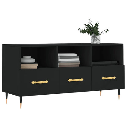 Tv-Meubel 02X36X50 Cm Bewerkt Hout Zwart