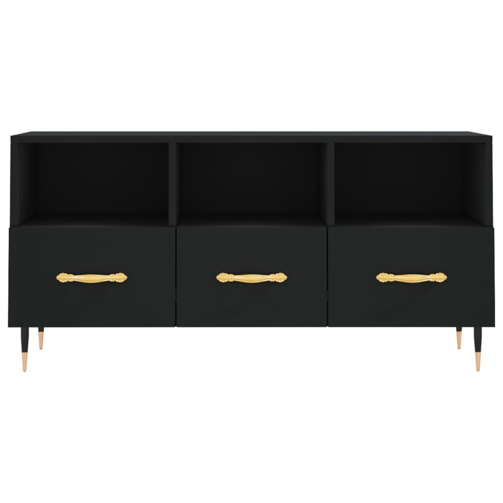 Tv-Meubel 02X36X50 Cm Bewerkt Hout Zwart