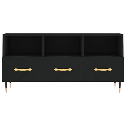 Tv-Meubel 02X36X50 Cm Bewerkt Hout Zwart